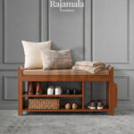 Rak Sepatu Minimalis Kayu Jati Model Stool Terbaru RM-125