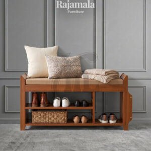 Rak Sepatu Minimalis Kayu Jati Model Stool Terbaru RM-125
