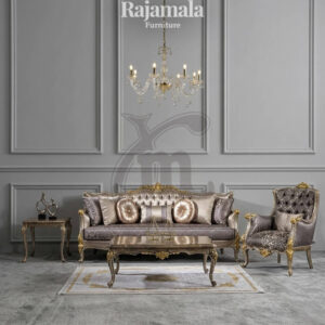 Set Sofa Tamu Mewah Ukiran Jepara Leaf Color Kingdom Majestic RM-174