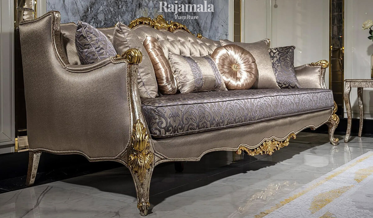 Set Sofa Tamu Mewah Ukiran Jepara Leaf Color Kingdom Majestic RM-174.1