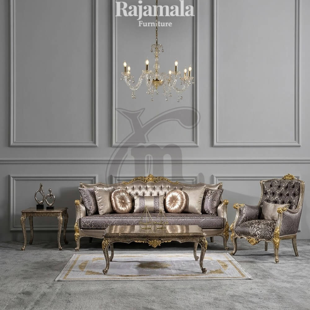 Set Sofa Tamu Mewah Ukiran Jepara Leaf Color Kingdom Majestic RM-174 Set Sofa Tamu Mewah Ukiran Jepara Leaf Color Kingdom Majestic RM-174