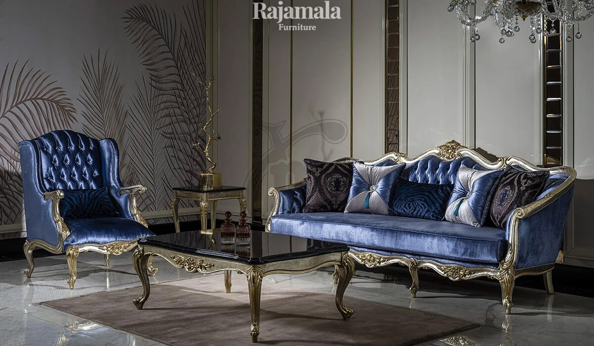 Sofa Tamu Mewah Jepara Klasik Carved Design Leaf Color RM-173.1