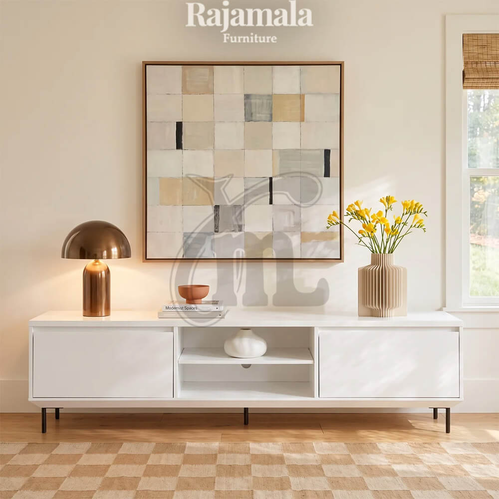 TV Cabinet Minimalis Solid Duco White Glossy RM-168.2
