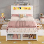Tempat Tidur Anak Minimalis Drawer Storage Design Solid Wood RM-177