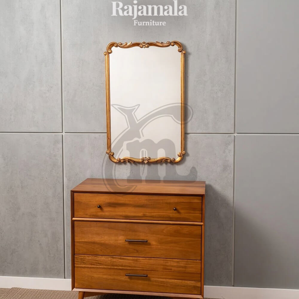 Cermin Dinding Minimalis Mewah Ukiran Simple Cantik RM-194.1