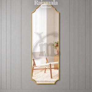 Cermin Dinding Minimalis Stand Mirror Design List Gold RM-195