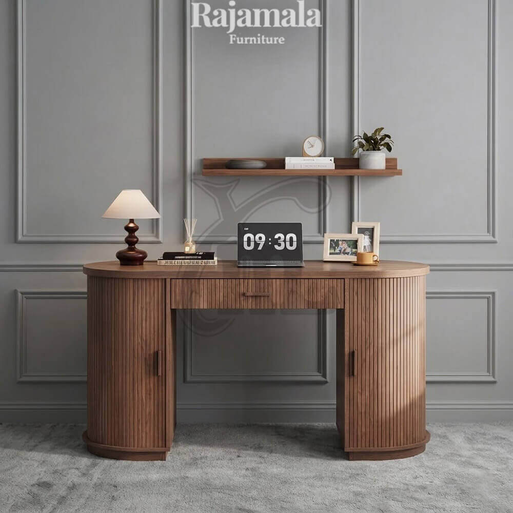 Meja Kantor Kayu Jati Minimalis Salur Desain Cantik RM-191 Meja Kantor Kayu Jati Minimalis Salur Desain Cantik RM-191