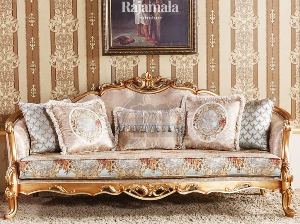 Sofa Tamu Mewah Klasik Ukiran Jepara Gold Leaf Design RM-205.1