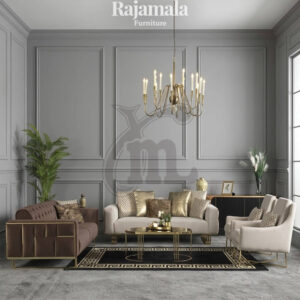 Sofa Tamu Stainless Steel Minimalis Luxury Golden List Candy RM-202